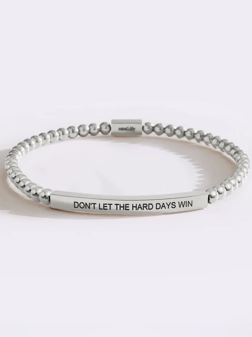 mint&lily Don't Let The Hard Days Win Beaded Inspire Bracelet 7.5” EUC